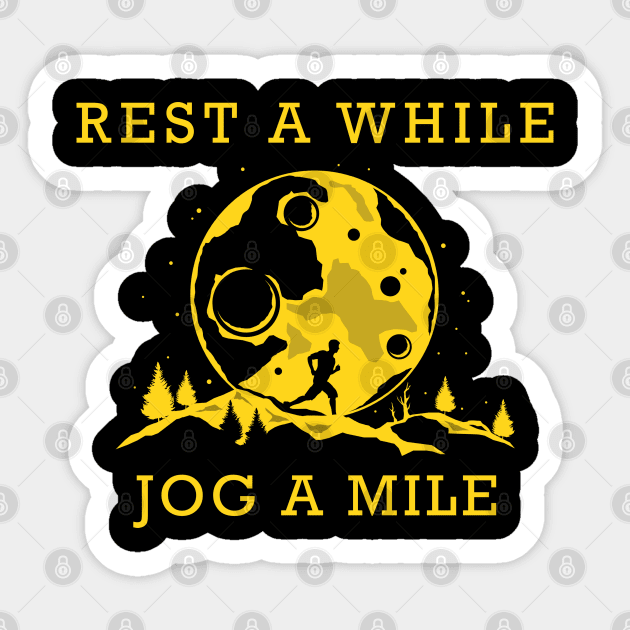 Jogging in Forest Sticker by Markus Schnabel